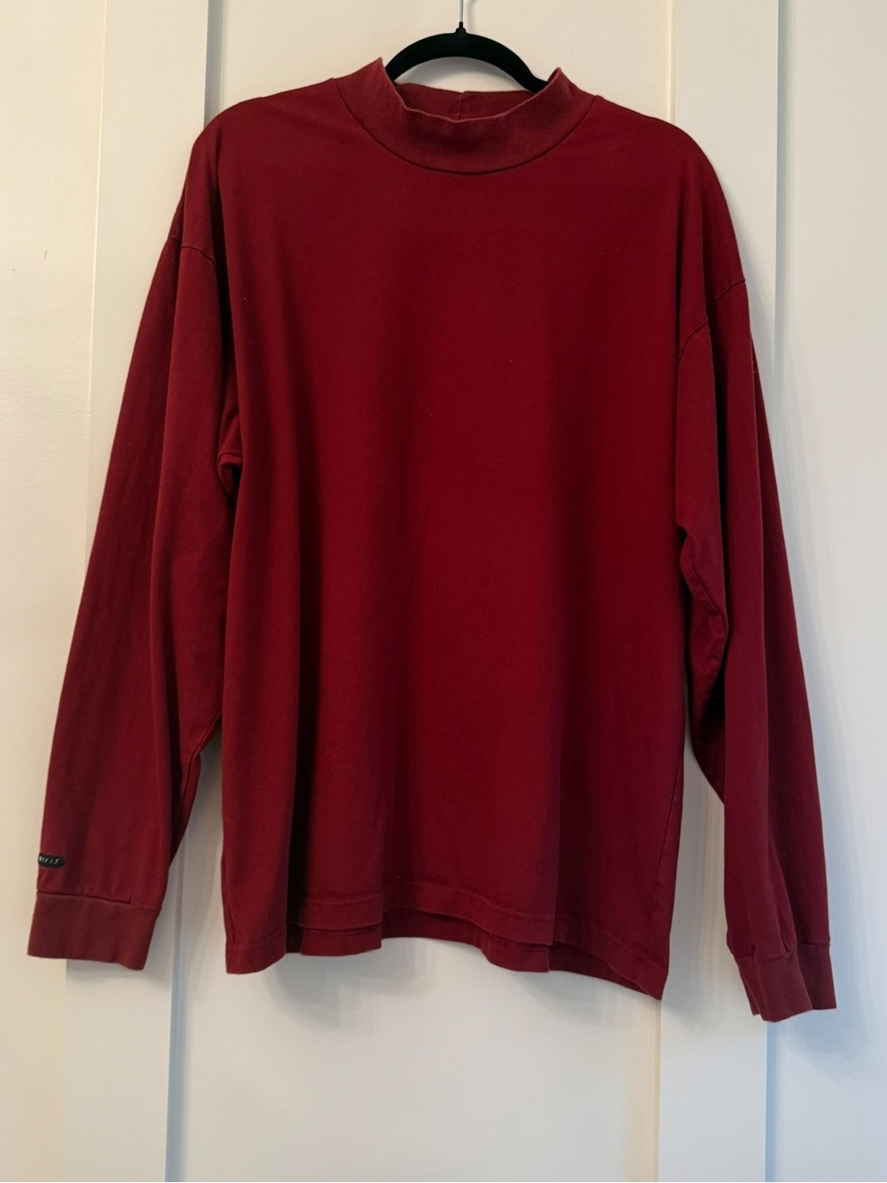 Nike Men's Long-Sleeve Mock Neck Shirt - Maroon